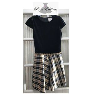 Rare Editions black & plaid dress; girls' size 16